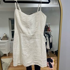 Reformation White Linen Mini Dress